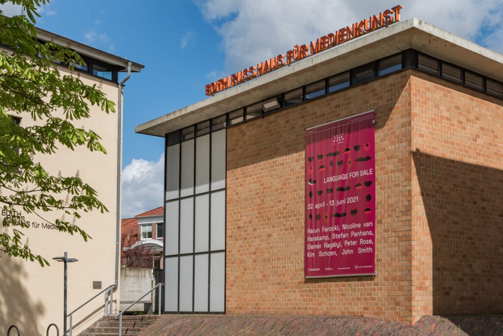 Outside view with banner. Photo © Edith-Russ-Haus