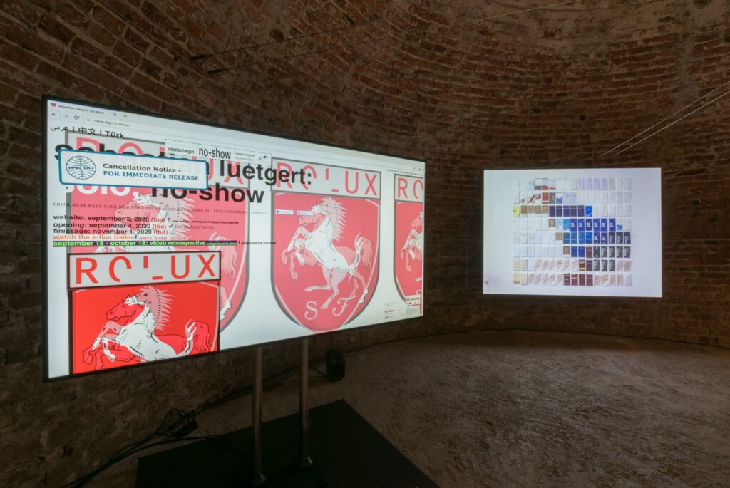 Exhibition view Sebastian Luetgert: no-show. Photo © Edith-Russ-Haus