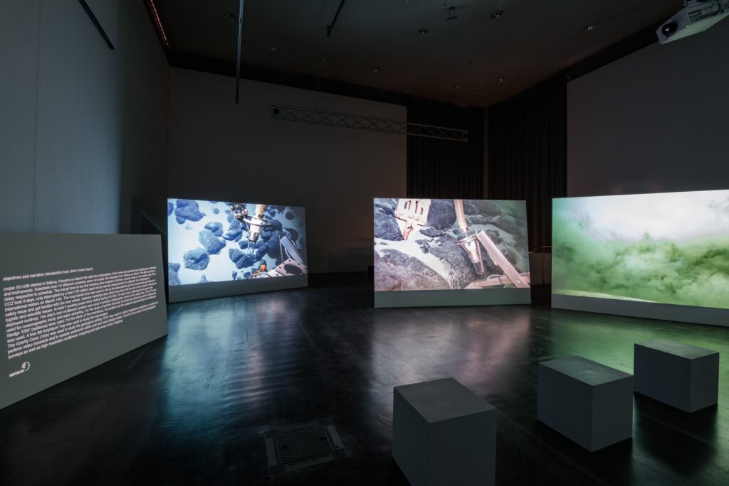 Exhibition view Armin Linke: Oceans – Dialogues Between Ocean Floor and Water Column. Photo © Edith-Russ-Haus