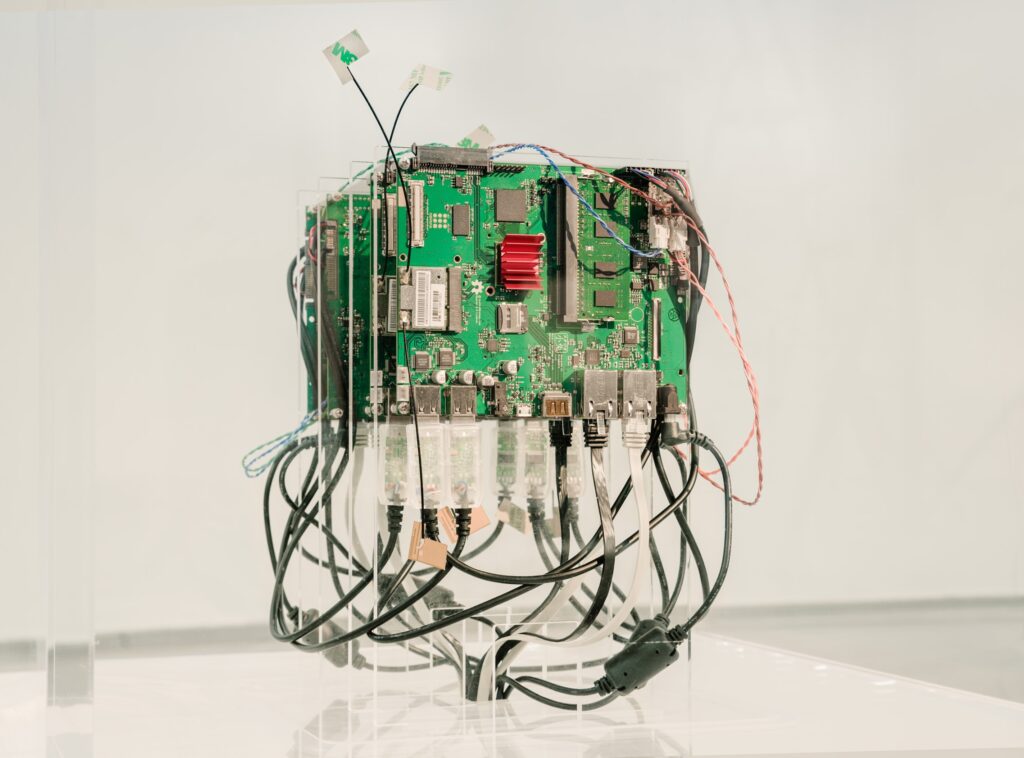 Exhibition view Trevor Paglen & Jacob Appelbaum: Autonomy Cube. Photo © Edith-Russ-Haus